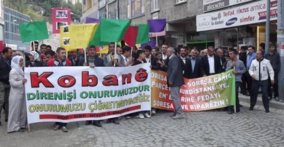 Mersin, Bitlis ve Antalya'da Kobani eylemleri