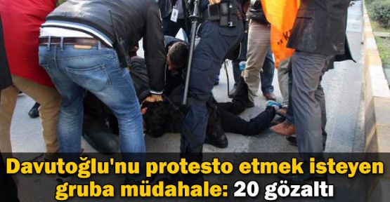 Mersin'de Davutoğlu'nu protesto edenler gözaltında
