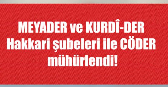 MEYADER ve KURDİ-DER Hakkari şubeleri ile CÖDER mühürlendi