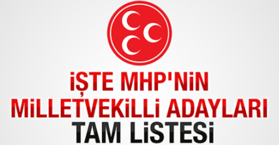MHP'nin milletvekili aday listesi