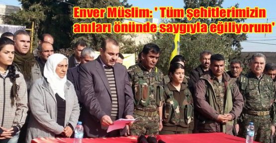 Müslim: ' Tüm şehitlerimizin anıları önünde saygıyla eğiliyorum'