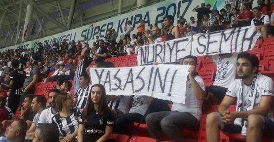 'Nuriye ve Semih yaşasın' pankartı açan taraftar tutuklandı