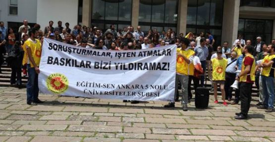 ODTÜ'de Eğitim Sen'liler direnişte