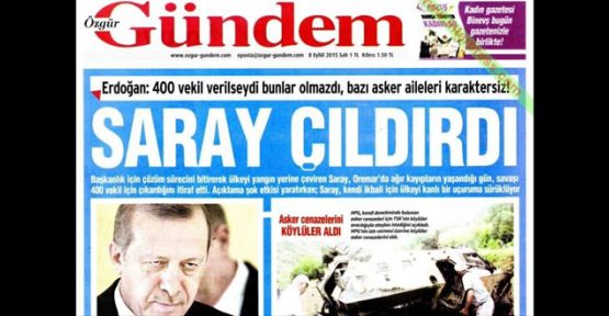 Özgür Gündem'e 'Saray çıldırdı' davası