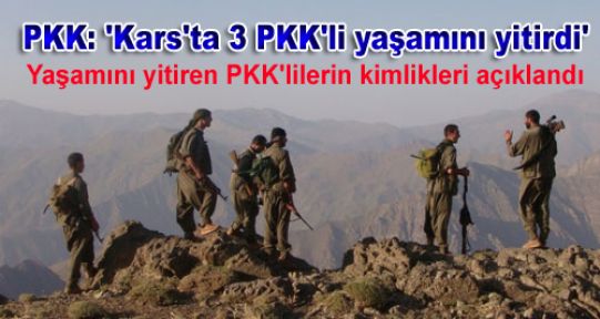 PKK: 'Kars'taki 3 PKK'li yaşamını yitirdi'