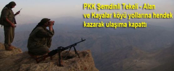 PKK Şemdinli Tekeli - Alan ve Kayalar köyü yollarını ulaşıma kapattı