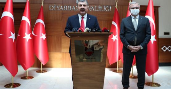 Sağlık Bakanı Koca Diyarbakır'da: 'Vaka oranında yüzde 49 düşüş var'
