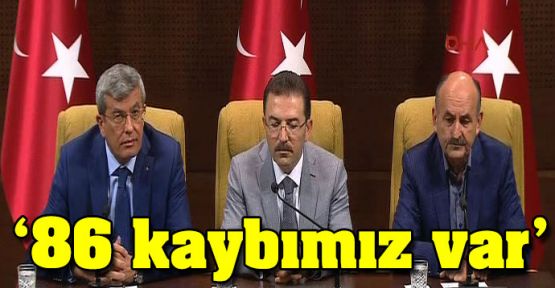 Sağlık Bakanı Müezzinoğlu: 86 kaybımız var