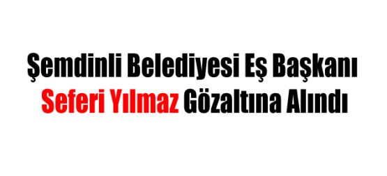 Şemdinli Belediyesi Eş Başkanı Seferi Yılmaz Gözaltında