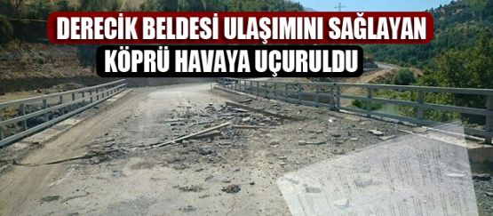 Şemdinli - Derecik Beldesi ulaşımını sağlayan köprü havaya uçuruldu