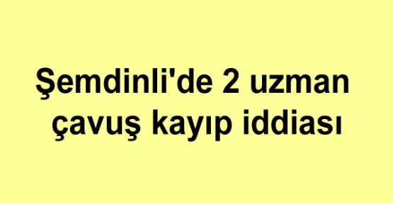 Şemdinli'de 2 uzman çavuş kayıp iddiası
