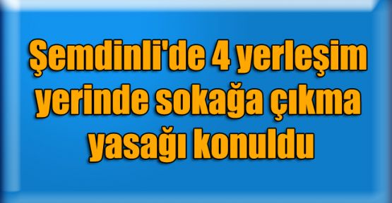 Şemdinli'de 4 yerleşim yerinde sokağa çıkma yasağı konuldu