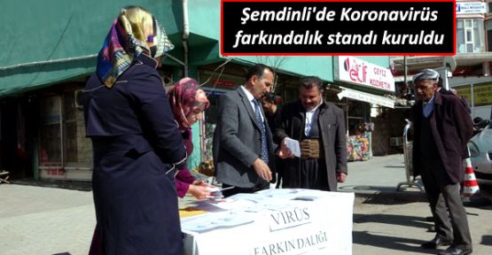 Şemdinli'de Koronavirüs farkındalık standı kuruldu