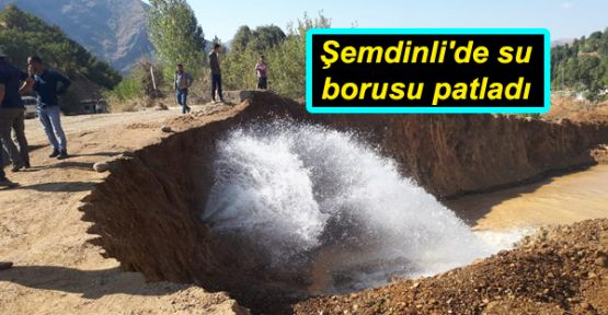 Şemdinli'de su borusu patladı