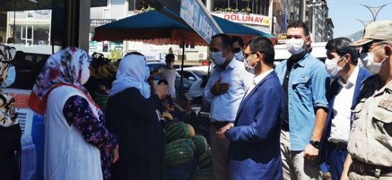 Şemdinli'de yeni tip koronavirüs (Kovid-19) tedbirleri denetimi