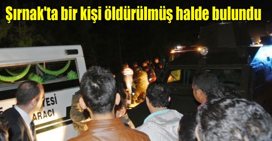 Şırnak'ta bir kişi öldürülmüş halde bulundu