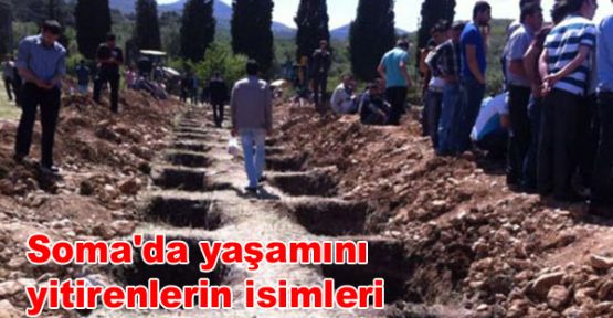 Soma'da yaşamını yitirenlerin isimleri