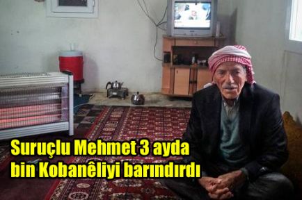 Suruçlu Mehmet 3 ayda bin Kobaniliyi barındırdı