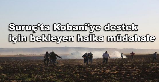 Suruç'ta Kobani'ye destek için bekleyen halka müdahale