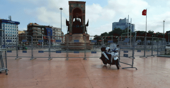 Taksim meydanı yine bariyerlerle kapatıldı