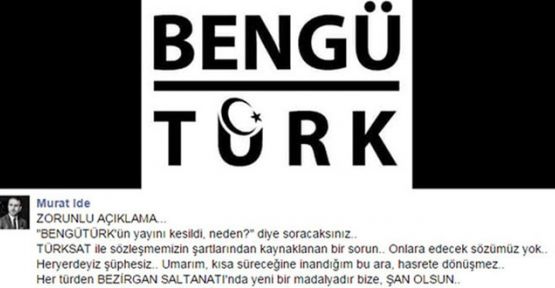 TÜRKSAT Bengü Türk TV'yi de uydudan çıkardı