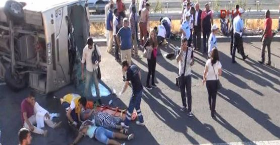 Üniversite servisi takla attı!