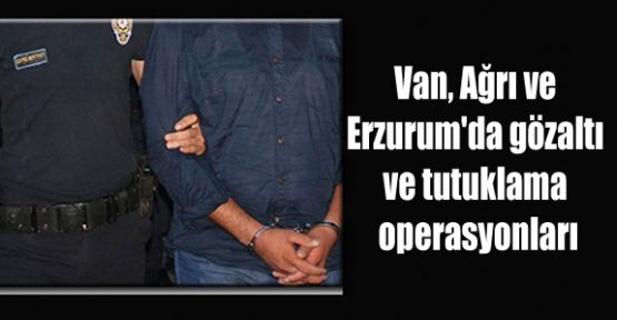 Van, Ağrı ve Erzurum'da gözaltı ve tutuklama operasyonları