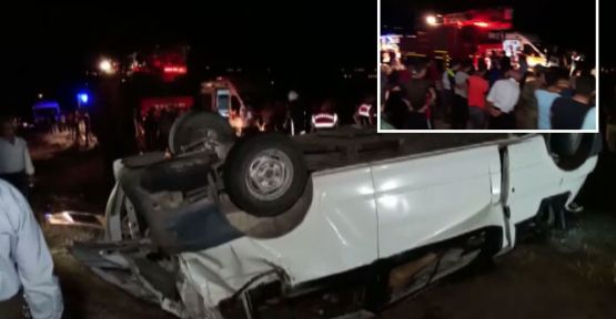 Van'da göçmenleri taşıyan minibüs devrildi: 35 yaralı