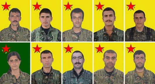 YPG, 10 savaşçının kimliğini açıkladı