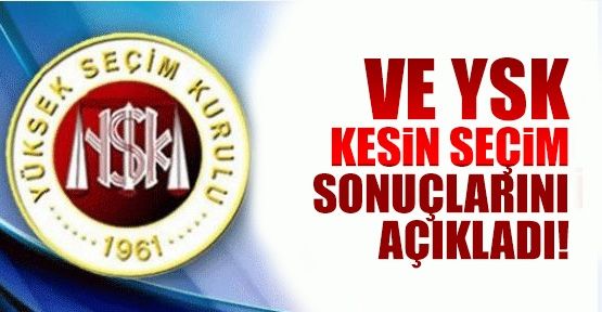 YSK kesin sonuçları açıkladı!