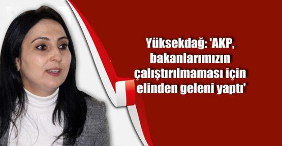 Yüksekdağ: 'AKP, bakanlarımızın çalıştırılmaması için elinden geleni yaptı'