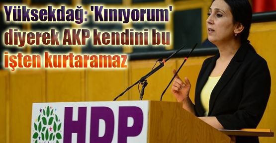 Yüksekdağ: 'Kınıyorum' diyerek AKP kendini bu işten kurtaramaz