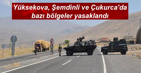 Yüksekova, Şemdinli ve Çukurca'da bazı bölgeler yasaklandı