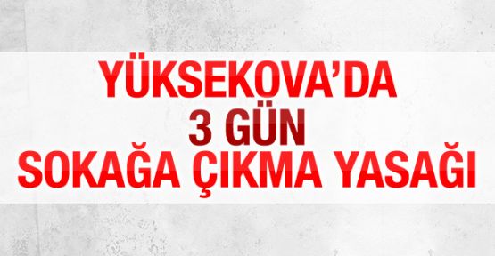 Yüksekova'da 3 günlük sokağa çıkma yasağı ilan edildi