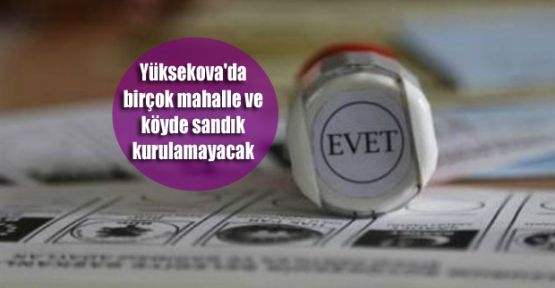 Yüksekova'da birçok mahalle ve köyde sandık kurulamayacak