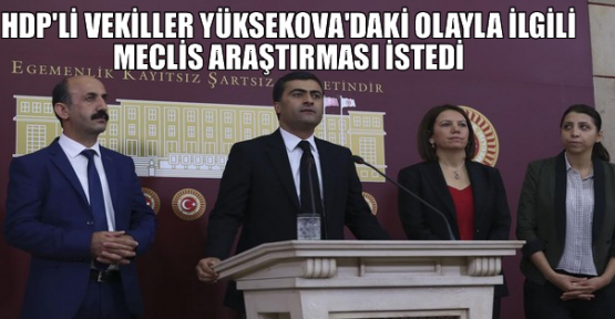 Yüksekova'da öldürülenler için Meclis Araştırması önergesi