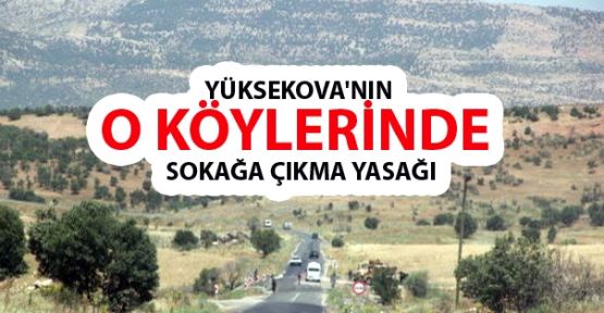 Yüksekova'nın o köylerinde sokağa çıkma yasağı