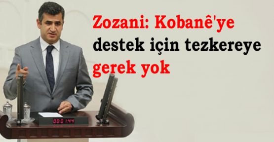 Zozani: Kobani'ye destek için tezkereye gerek yok