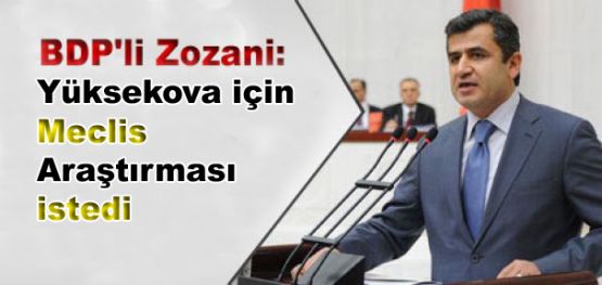 Zozani Yüksekova için Meclis Araştırması istedi