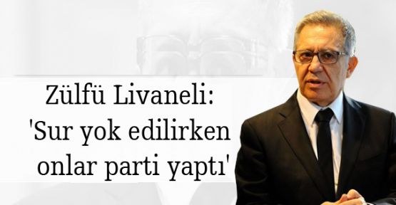 Zülfü Livaneli: 'Sur yok edilirken onlar parti yaptı'