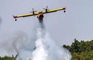 Kahramanmaraş'ta yangın söndürme uçağı...