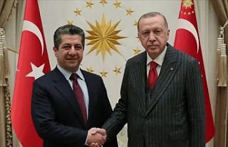 IKBY Başbakanı Barzani, Cumhurbaşkanı Erdoğan...