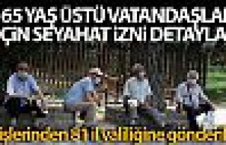 65 yaş ve üzeri için seyahat izni genelgesi