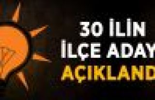 AK Parti 30 İlin İlçe Başkan Adaylarını Açıkladı