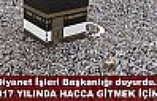 Diyanet İşleri Başkanlığı duyurdu... 2017 yılında...