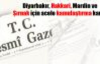 Diyarbakır, Hakkari, Mardin ve Şırnak için acele...