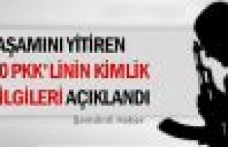 Yaşamını yitiren 20 PKK'linin kimlik bilgileri...