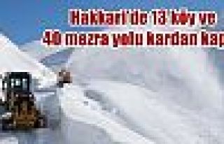 Hakkari'de 13 köy ve 40 mezra yolu kardan kapalı