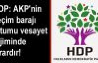 HDP: AKP'nin seçim barajı tutumu vesayet rejiminde...