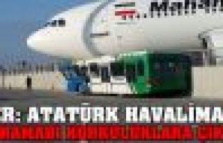 İran uçağı Atatürk Havalimanı'nda korkuluklara...